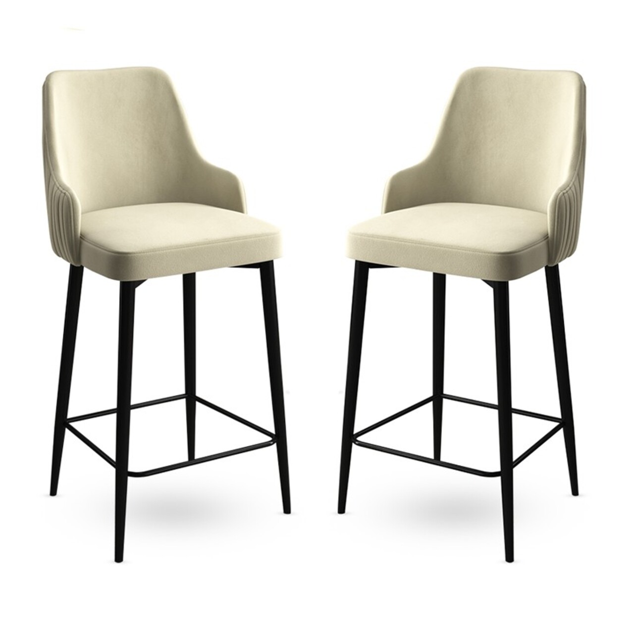 Set scaun de bar (2 bucăți), Hanah Home, Enox, Crem/Negru - imagine 5